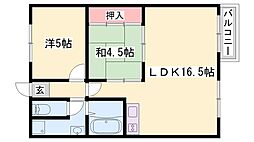 パークハイツ 2LDKの間取図画像