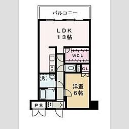 リバーサイド白鷺 1LDKの間取図画像