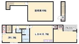 サファイヤ城北新町 2SLDKの間取図画像