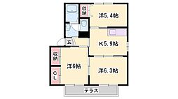 シャルム梶原A棟 3Kの間取図画像
