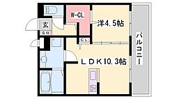 アップフィールド 1LDKの間取図画像