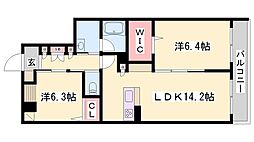 グランリベレ江井島I 2LDKの間取図画像