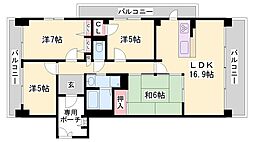 ロワイヤル神屋町 4LDKの間取図画像