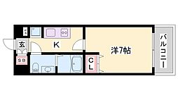 MKFORT 1Kの間取図画像