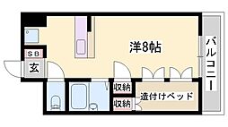ロッキーコートナカヤ ワンルームの間取図画像