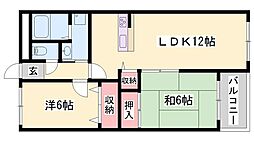 シャトー三和青山 2LDKの間取図画像