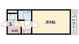 ダイアパレス姫路大手前通西 1Kの間取図画像