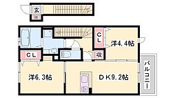 エクレール福井 2DKの間取図画像