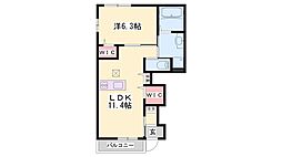ミッレユーフォリア 1LDKの間取図画像
