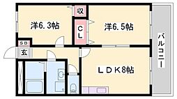 ラ・ルーナ 2LDKの間取図画像