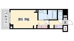 ザ ベース東姫路 1Kの間取図画像