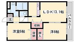 エスペランス光 2LDKの間取図画像