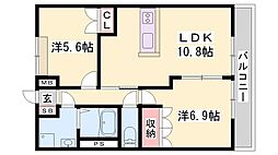 エルシオン1 2LDKの間取図画像