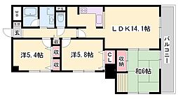 ラヴィーヌ砥堀 4階/-