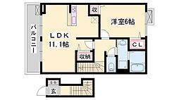 グランデフォルトゥーナ 1LDKの間取図画像