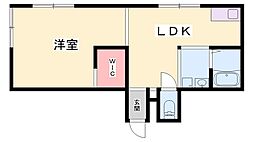 USビル 1Kの間取図画像