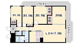 手柄アートスカイハイツ 4LDKの間取図画像