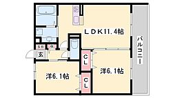 ベルフォーレ2 2LDKの間取図画像