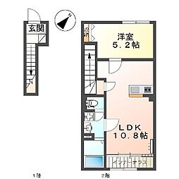 グレイスリー 1LDKの間取図画像