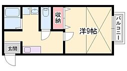 フォレストセブン 1Kの間取図画像