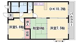 コンフォール大塩 3DKの間取図画像