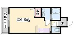 ソフィア21溝之口2 ワンルームの間取図画像