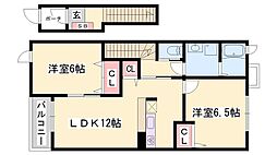 セントポーリア2 2LDKの間取図画像