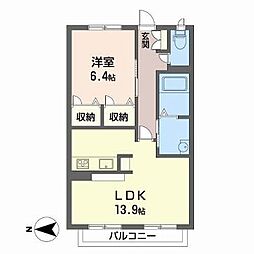 シャーメゾン清水 1LDKの間取図画像