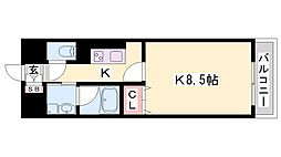 リラシオ西明石駅前 1Kの間取図画像