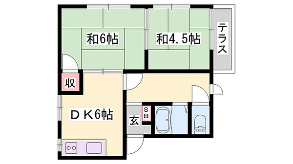 兵庫県西脇市和田町(賃貸アパート2DK・1階・39.50㎡)の写真 その2