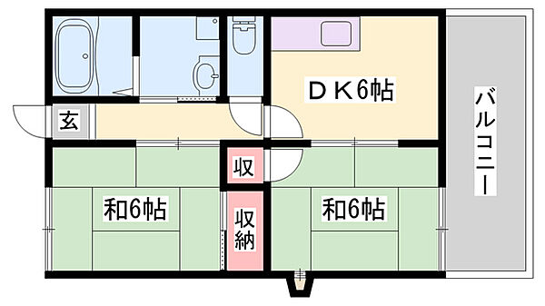 兵庫県姫路市北今宿3丁目(賃貸アパート2DK・2階・44.50㎡)の写真 その2