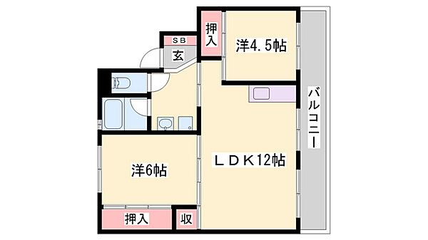 兵庫県加東市沢部(賃貸マンション2LDK・5階・53.08㎡)の写真 その2