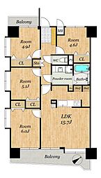 ダイアパレス長崎ステーションプラザ 4LDKの間取図画像