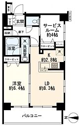 日神デュオステージ三ツ沢公園 1SLDKの間取図画像