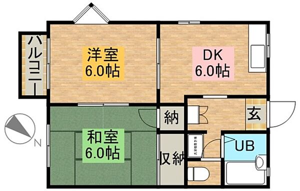 静岡県浜松市中央区和合町(賃貸アパート2DK・2階・38.50㎡)の写真 その2