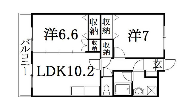 静岡県浜松市中央区篠原町(賃貸マンション2LDK・3階・56.70㎡)の写真 その2