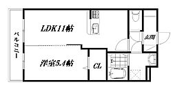 エルモッソ 1LDKの間取図画像