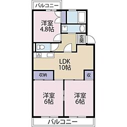 マンション中瀬 3LDKの間取図画像