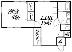 ソレイユ 1LDKの間取図画像