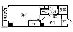 ゴールドサークル尾張町 1Kの間取図画像