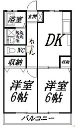 エスペランス1 2DKの間取図画像