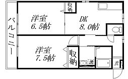 アンセリアA 2DKの間取図画像