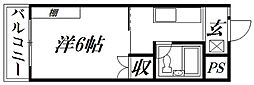 テニスビレッジ 1Kの間取図画像