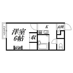 ユトリロ坪井 1Kの間取図画像