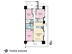 クレストシティタワーズ浦安サウスタワー 3LDKの間取図画像