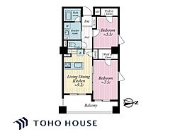 プリマドムス立花 2LDKの間取図画像