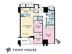 プラウドタワー渋谷 3LDKの間取図画像