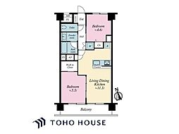 清澄ハイツ 2LDKの間取図画像