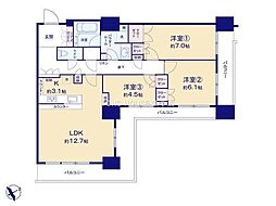 キャナルファーストタワー 3LDKの間取図画像