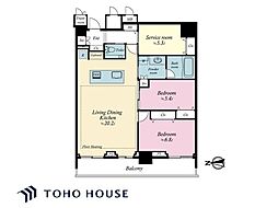 ザ・パークハウス晴海タワーズクロノレジデンス 2SLDKの間取図画像